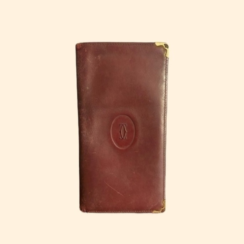 Cartier Burgundy Leather Bifold Wallet